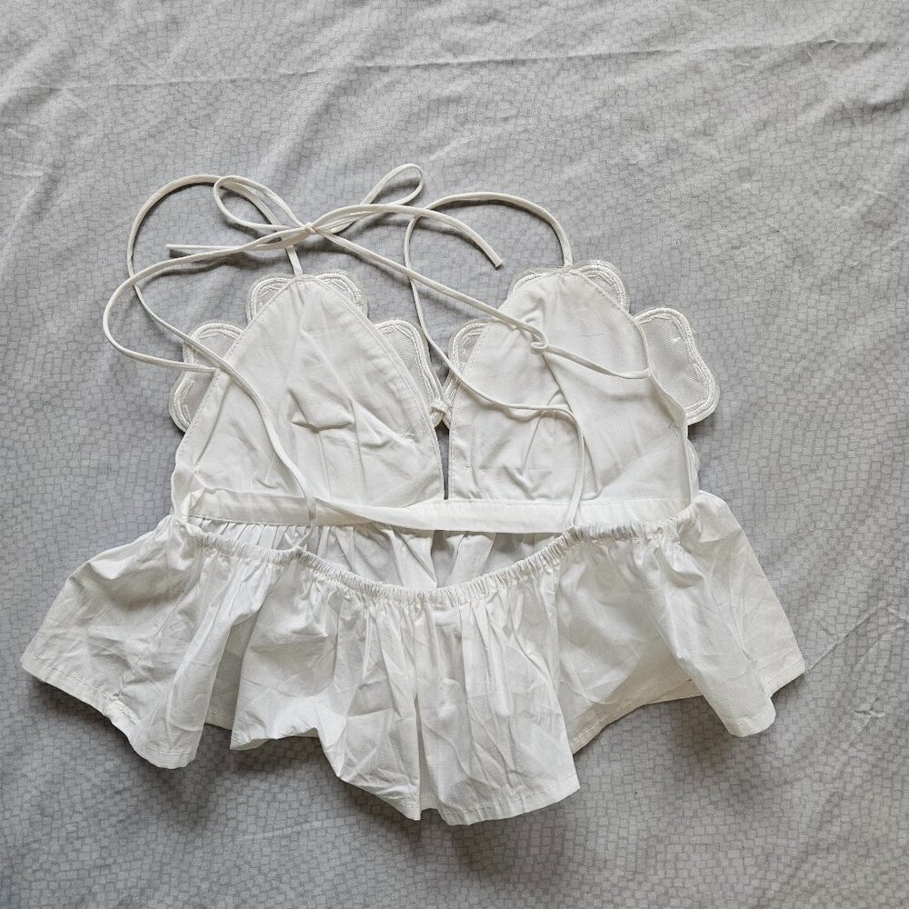Flower Top, S, White
